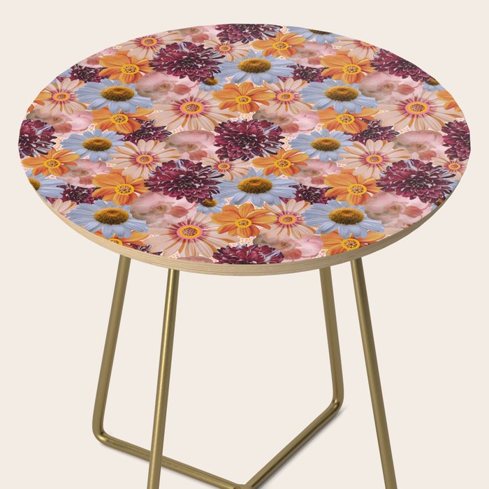 Flower Collage Print Side Table Gallery Image 2