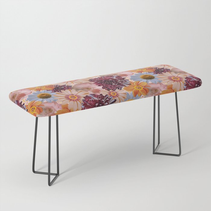 Flower Collage Print Bench Gallery Image 1