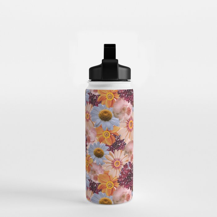 Flower Collage Print Water Bottle Gallery Image 2