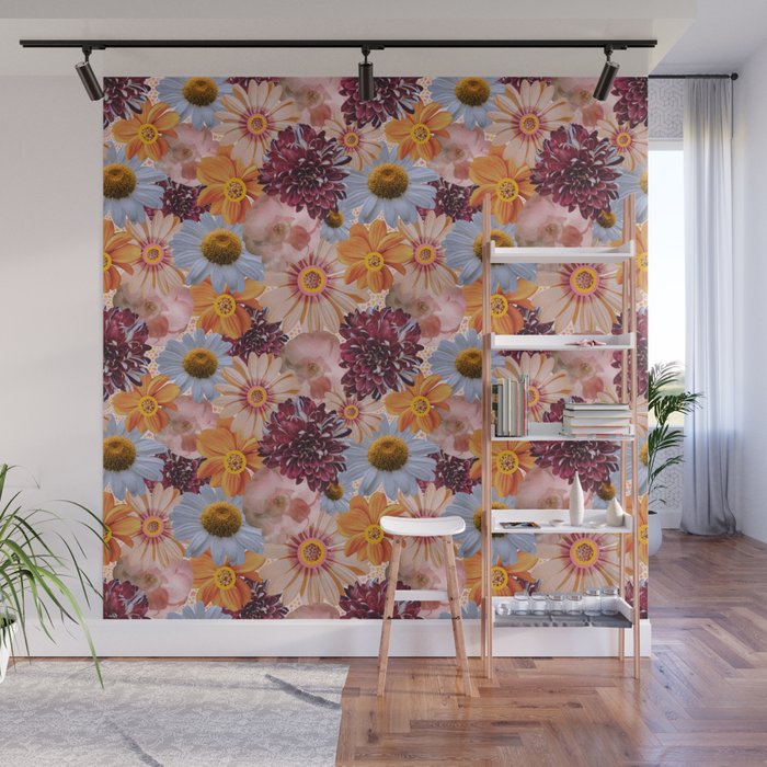 Flower Collage Print Wall Mural Gallery Image 1