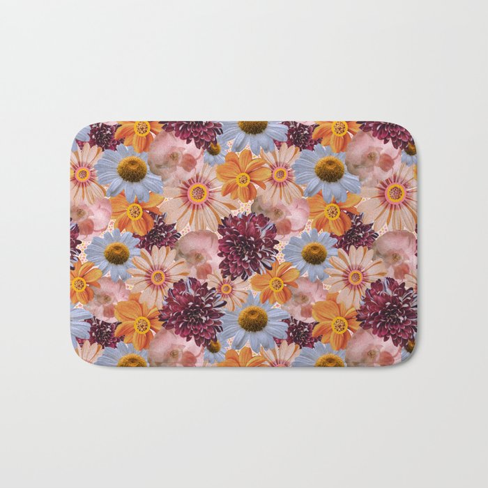 Flower Collage Print Bath Mat Gallery Image 1