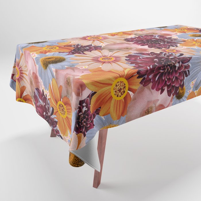 Flower Collage Print Tablecloth Gallery Image 1