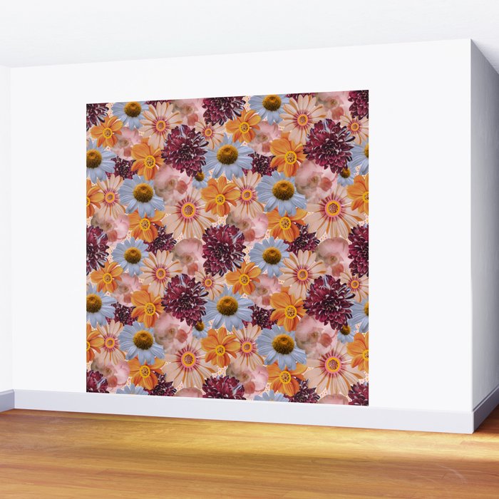 Flower Collage Print Wall Mural Gallery Image 2