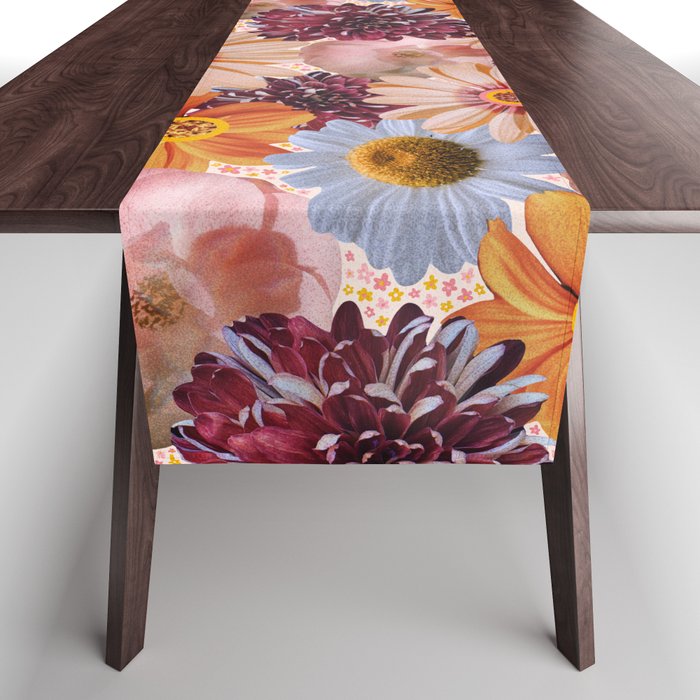 Flower Collage Print Table Runner Gallery Image 1