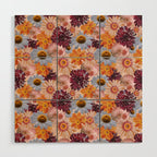 Flower Collage Print Wood Wall Art Gallery Image 1