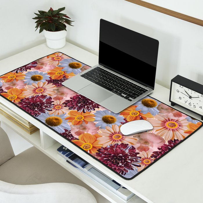 Flower Collage Print Desk Mat Gallery Image 2