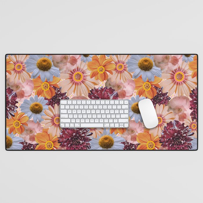 Flower Collage Print Desk Mat Gallery Image 1