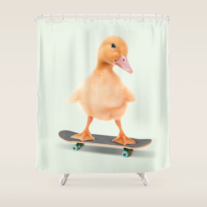 Skateboarding Duck Shower Curtain Gallery Image 1