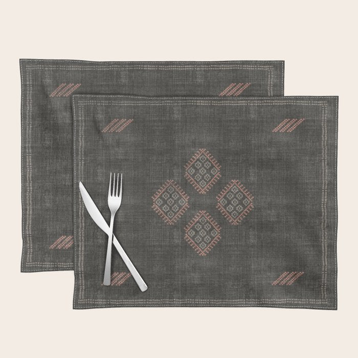 Kilim in Black and Pink Placemat Gallery Image 1