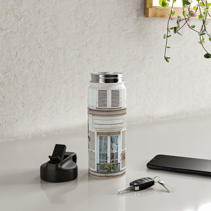 Montmartre Charm - Paris Travel Photography Water Bottle Gallery Image 4