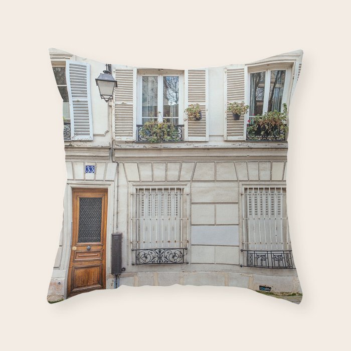Montmartre Charm - Paris Travel Photography Throw Pillow Gallery Image 6