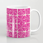 Monochrome fuchsia pink flowers Coffee Mug Gallery Image 1