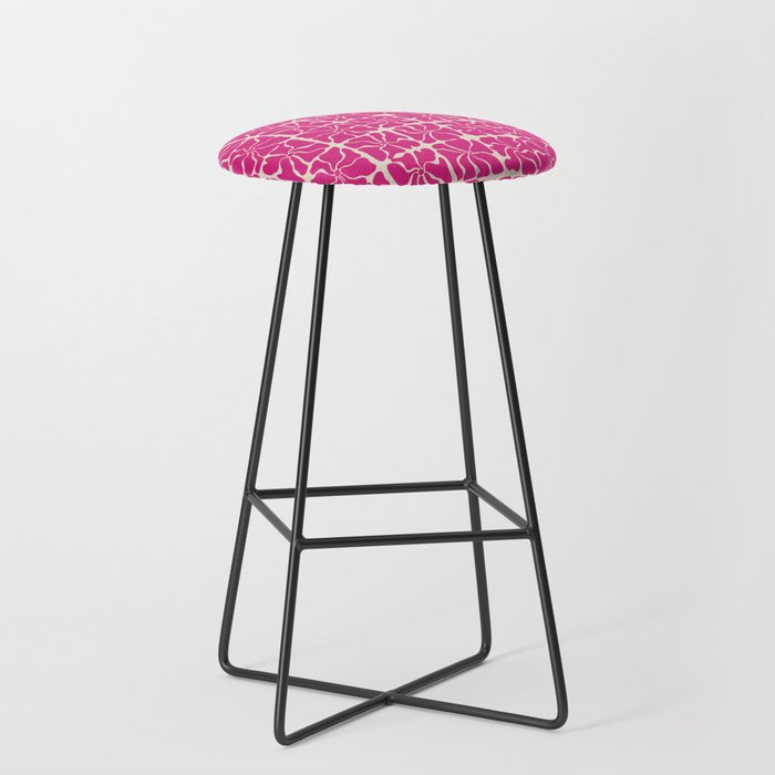 Monochrome fuchsia pink flowers Stool Gallery Image 1