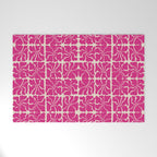 Monochrome fuchsia pink flowers Welcome Mat Gallery Image 1