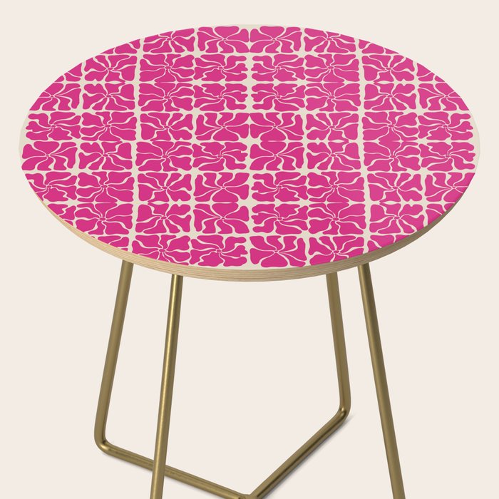 Monochrome fuchsia pink flowers Side Table Gallery Image 2