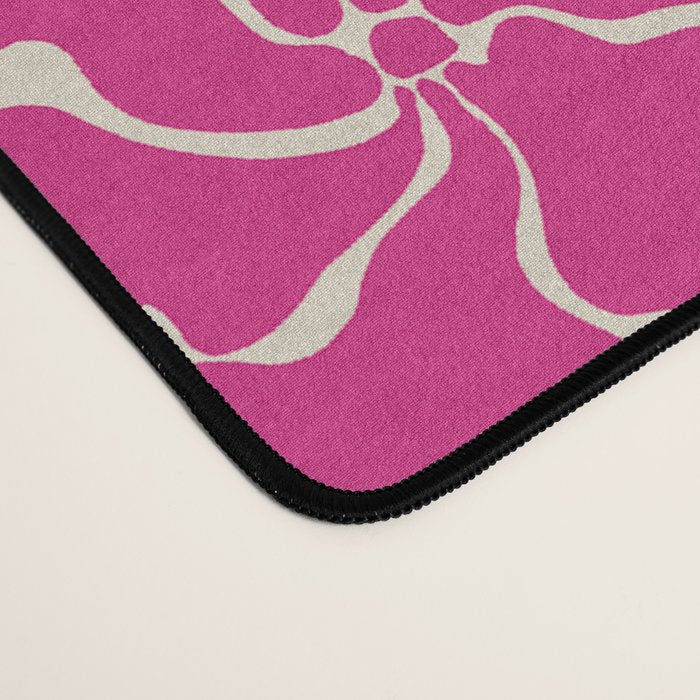 Monochrome fuchsia pink flowers Desk Mat Gallery Image 4
