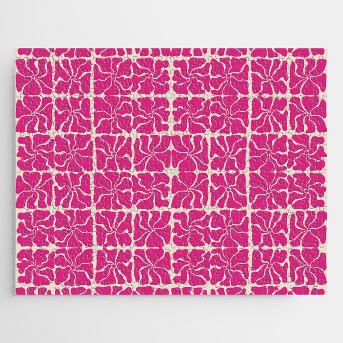 Monochrome fuchsia pink flowers Jigsaw Puzzle Gallery Image 1