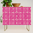 Monochrome fuchsia pink flowers Credenza Gallery Image 1