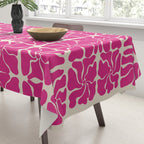 Monochrome fuchsia pink flowers Tablecloth Gallery Image 3