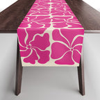 Monochrome fuchsia pink flowers Table Runner Gallery Image 1