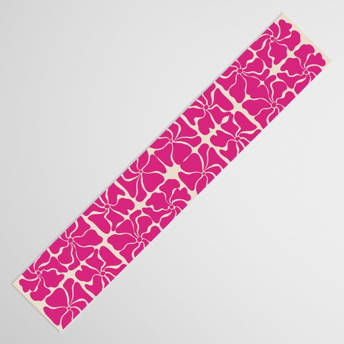 Monochrome fuchsia pink flowers Table Runner Gallery Image 3