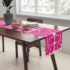 Monochrome fuchsia pink flowers Table Runner Gallery Image 2