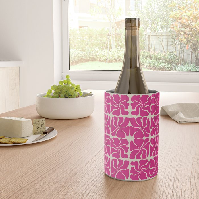Monochrome fuchsia pink flowers Wine Chiller Gallery Image 4