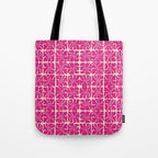 Monochrome fuchsia pink flowers Tote Bag Gallery Image 1