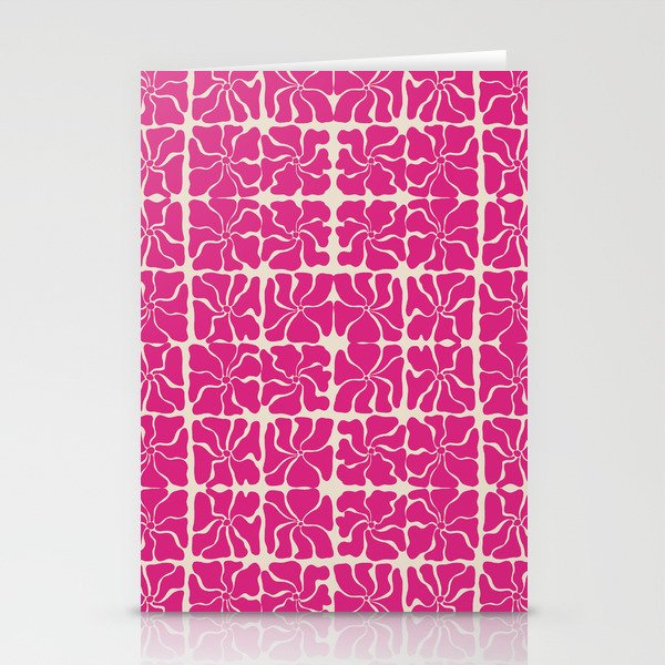 Monochrome fuchsia pink flowers Stationery Card Gallery Image 1