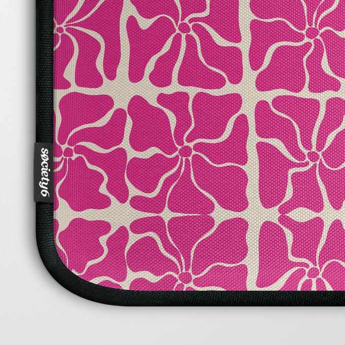 Monochrome fuchsia pink flowers Laptop Sleeve Gallery Image 3