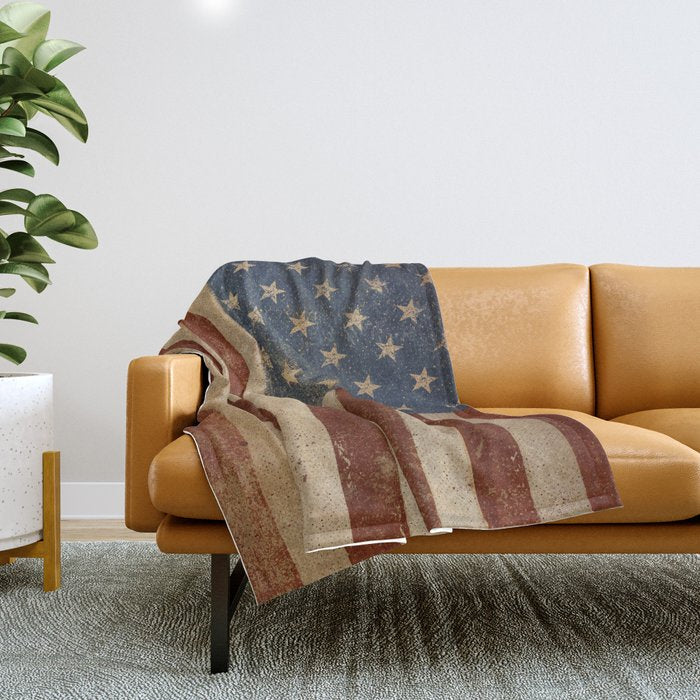 Flag US Flag American America Old Glory USA Throw Blanket Gallery Image 1