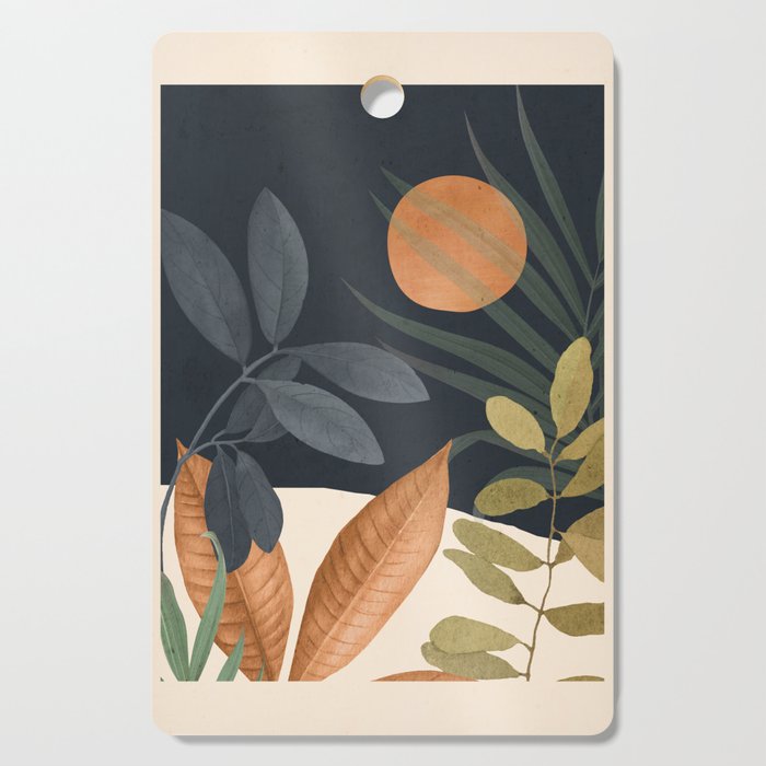 Abstract Art Tropical Leaves 122 Cutting Board Gallery Image 1