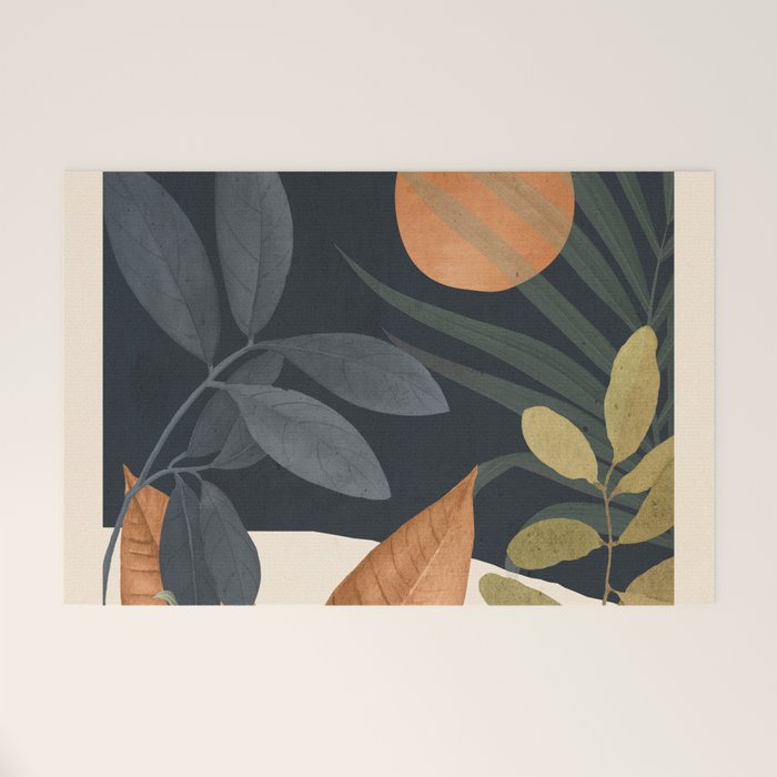 Abstract Art Tropical Leaves 122 Welcome Mat Gallery Image 1