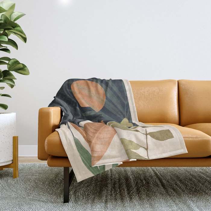 Abstract Art Tropical Leaves 122 Throw Blanket Gallery Image 1
