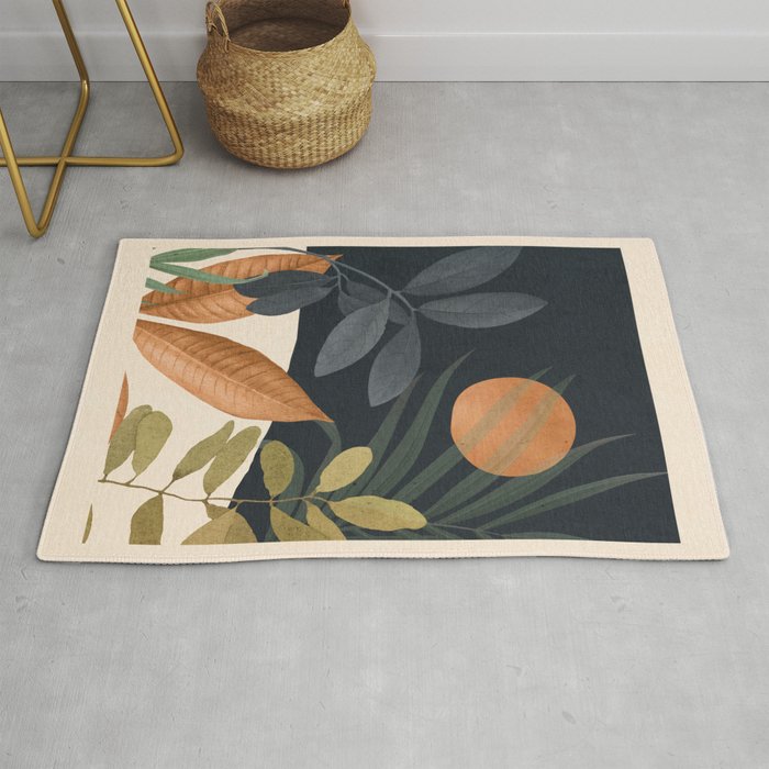 Abstract Art Tropical Leaves 122 Rug Gallery Image 1