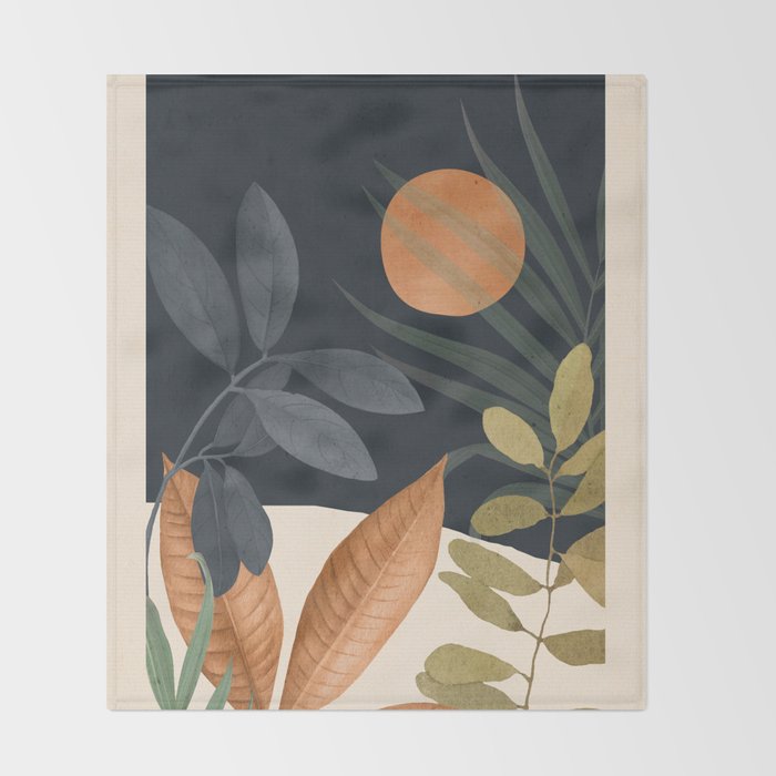 Abstract Art Tropical Leaves 122 Throw Blanket Gallery Image 2