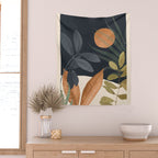 Abstract Art Tropical Leaves 122 Wall Tapestry Gallery Image 2