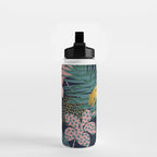 Exotic Golden Jungle Leopard & Pink Palm Leaf Geometric Pattern Water Bottle Gallery Image 2