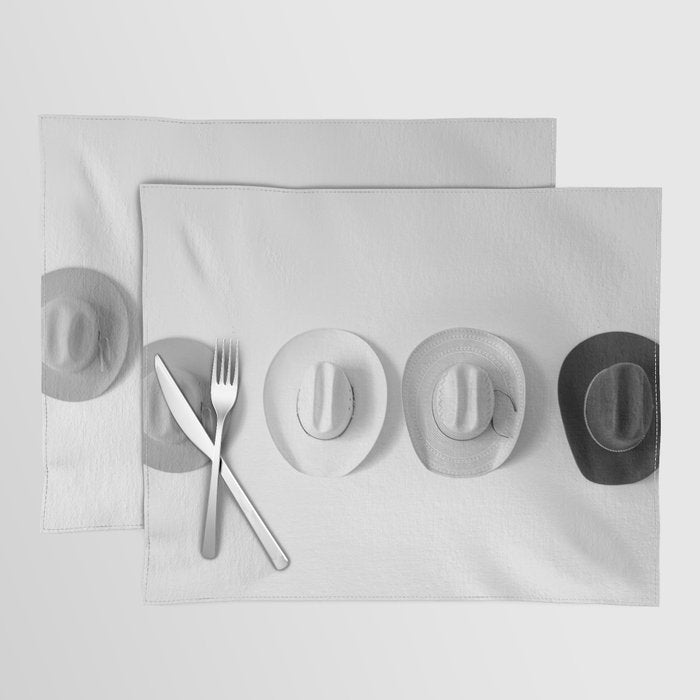 Cowboy Hat Wall - Black and White Placemat Gallery Image 1