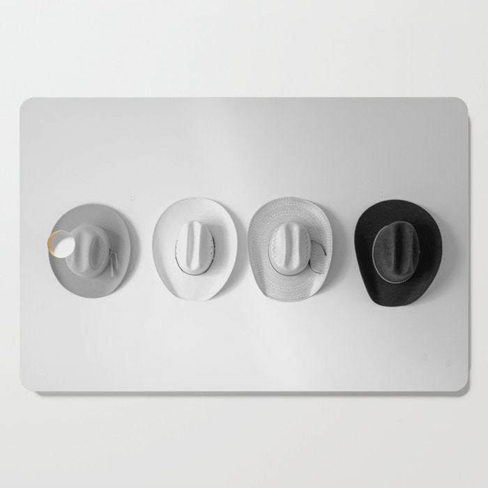 Cowboy Hat Wall - Black and White Cutting Board Gallery Image 1