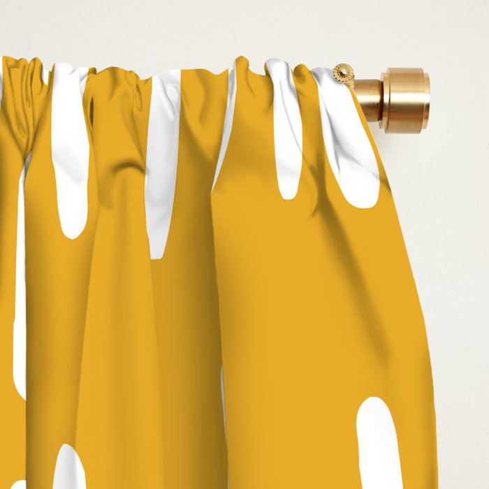 Boho Raindrops on Yellow Window Curtain Gallery Image 2