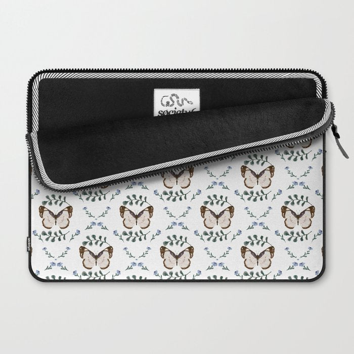 Elegant Watercolor Butterfly with Botanical Frame Laptop Sleeve Gallery Image 2