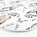 Elegant Watercolor Butterfly with Botanical Frame Bath Mat Gallery Image 3