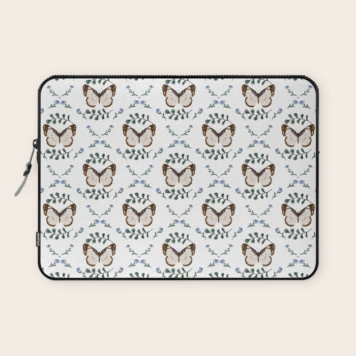 Elegant Watercolor Butterfly with Botanical Frame Laptop Sleeve Gallery Image 1
