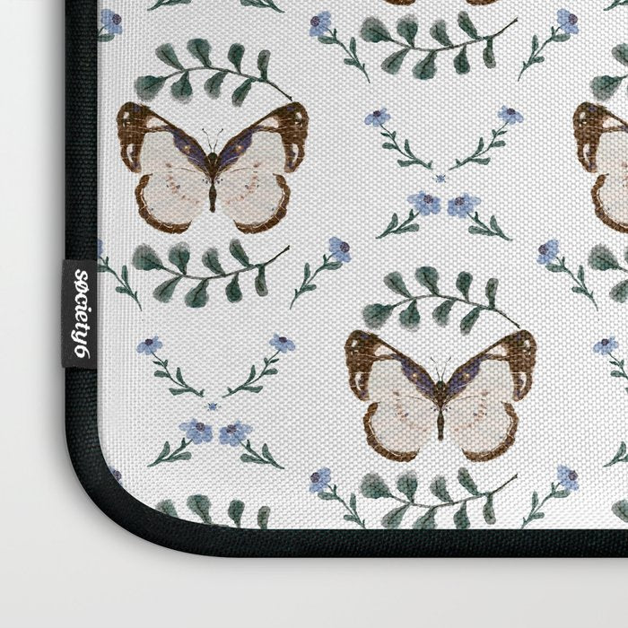 Elegant Watercolor Butterfly with Botanical Frame Laptop Sleeve Gallery Image 3