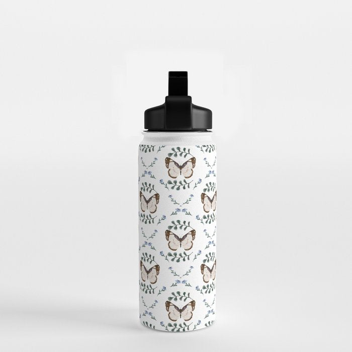 Elegant Watercolor Butterfly with Botanical Frame Water Bottle Gallery Image 2