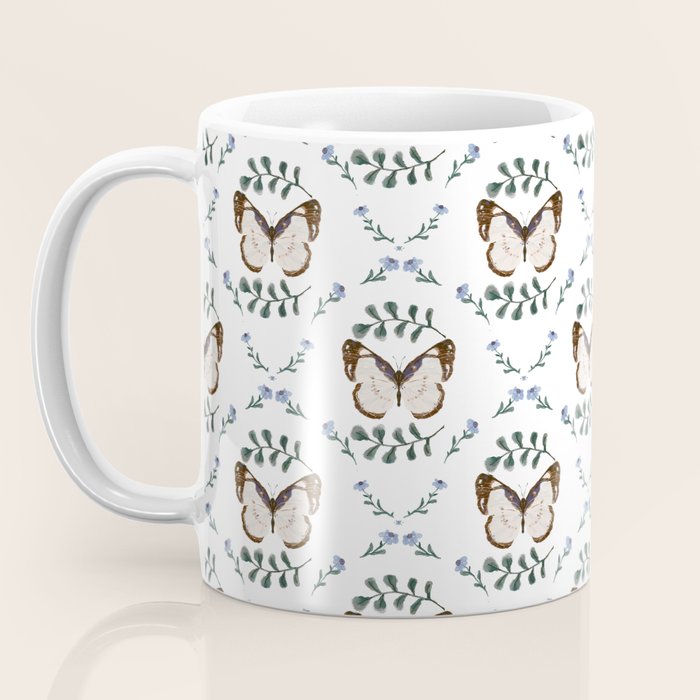 Elegant Watercolor Butterfly with Botanical Frame Coffee Mug Gallery Image 3