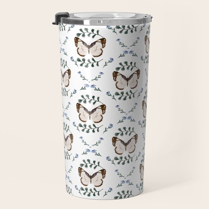 Elegant Watercolor Butterfly with Botanical Frame Travel Mug Gallery Image 3