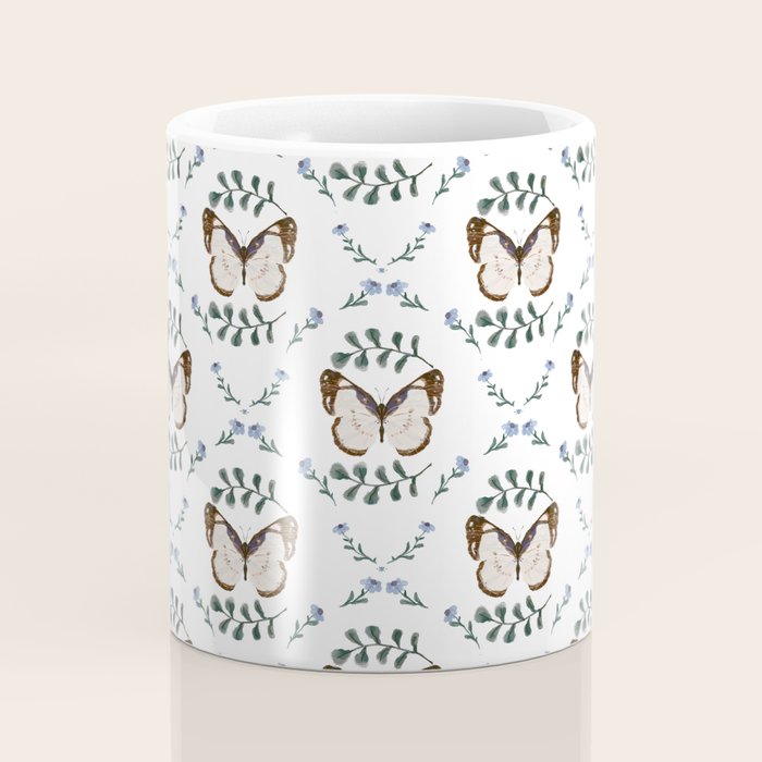 Elegant Watercolor Butterfly with Botanical Frame Coffee Mug Gallery Image 4