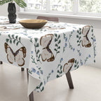 Elegant Watercolor Butterfly with Botanical Frame Tablecloth Gallery Image 3
